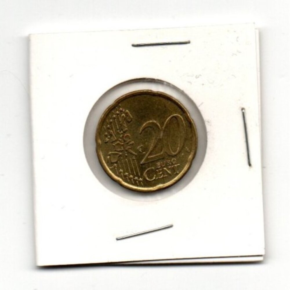 Rare 2002 Ireland 20 Euro Cent... AU... In Protective Sleeve... Nordic Gold